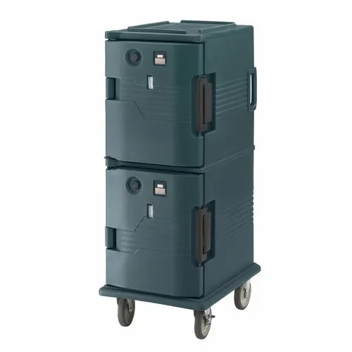 Cambro Ultra Camcart UPCH800192 2-Compartment Granite Green Heated Food Pan Carrier — main image