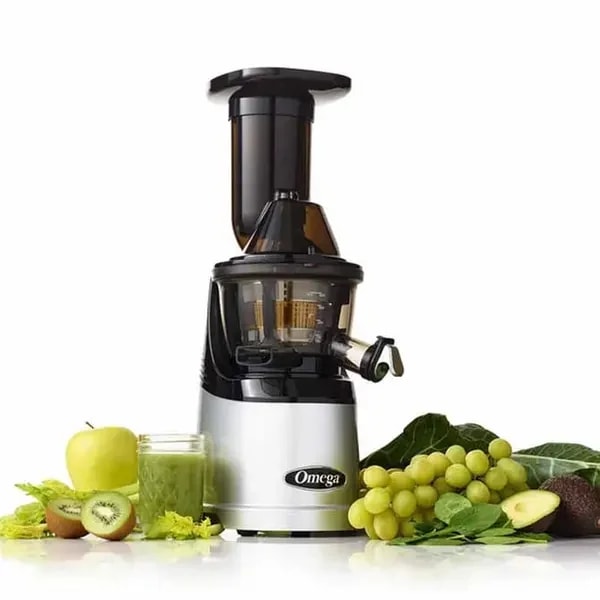 Omega MMV700S MegaMouth Silver Vertical Low Speed Juicer — main image