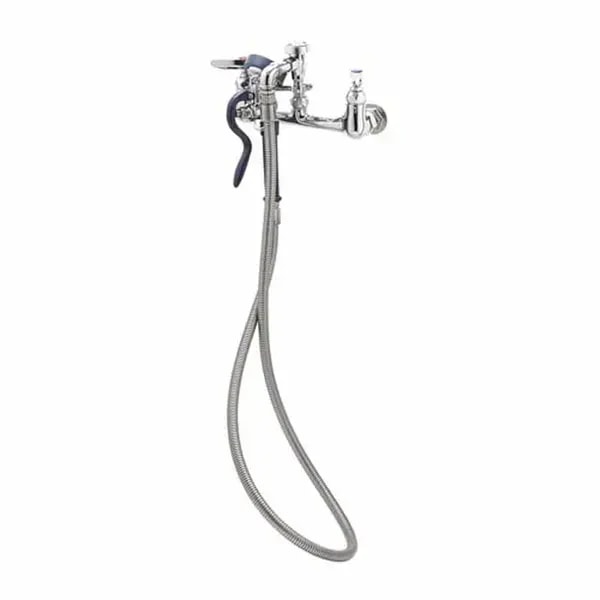 T&S B-0167 8" Wall Mount Pre-Rinse Faucet with 68" Hose Spray Assembly with Spray Hose — main image