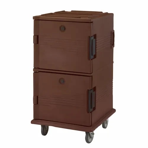 Cambro Ultra Cam Cart UPC1600SP131 Insulated Dark Brown Front Loader Food Carrier — main image