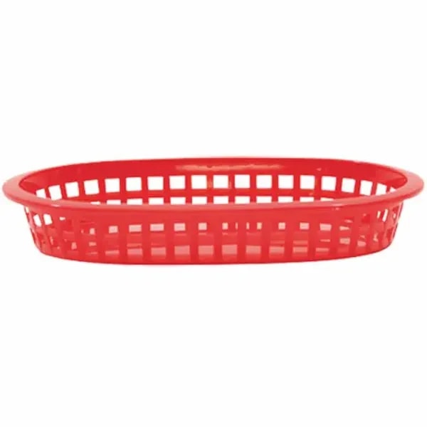 Tablecraft 1073R A La Carte Red Oval Platter Basket 9-1/4" x 6" x 1-1/2" | Case of 36 — main image