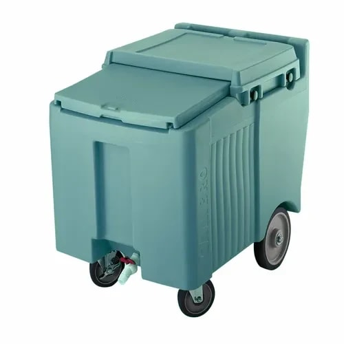Cambro Slidinglid ICS125L401 125 Lb. Slate Blue Mobile Ice Caddy — main image
