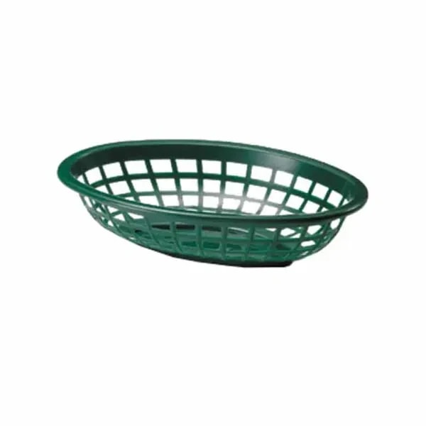 Tablecraft 1071FG Forest Green Oval Platter Basket 8" x 5-1/4" x 2" | Case of 36 — main image