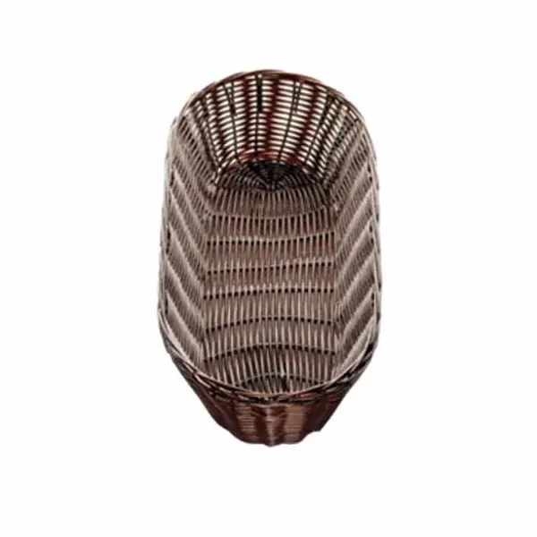 Tablecraft 2418 Black Oblong Woven Basket 15" x 6" x 3 | Case of 12 — main image