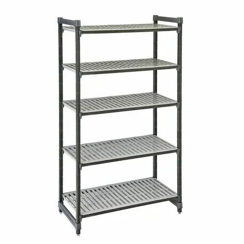 Cambro Camshelving ESU182464V5580 5-Shelf Polypropylene Brushed Graphite Shelving Kit 24"W X 18"D X 64"H — main image
