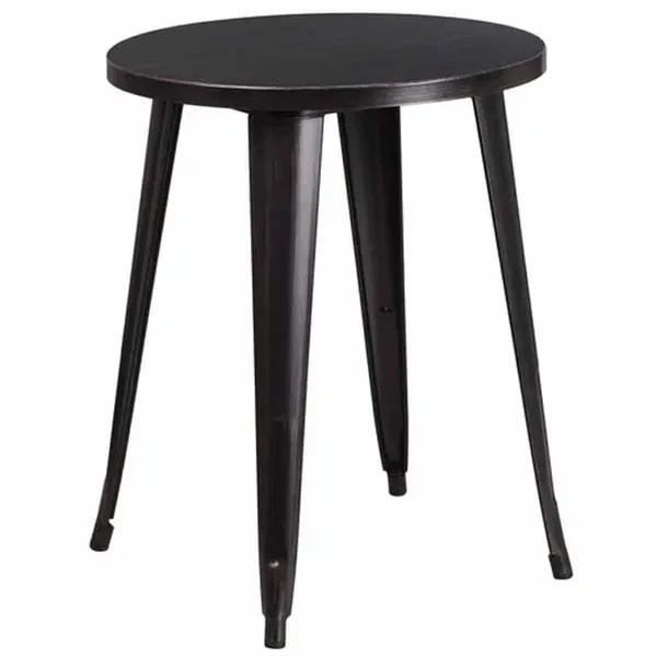 Flash Furniture CH-51080-29-BQ-GG 24" Round Dining Height Metal Black and Antique Gold Table — main image
