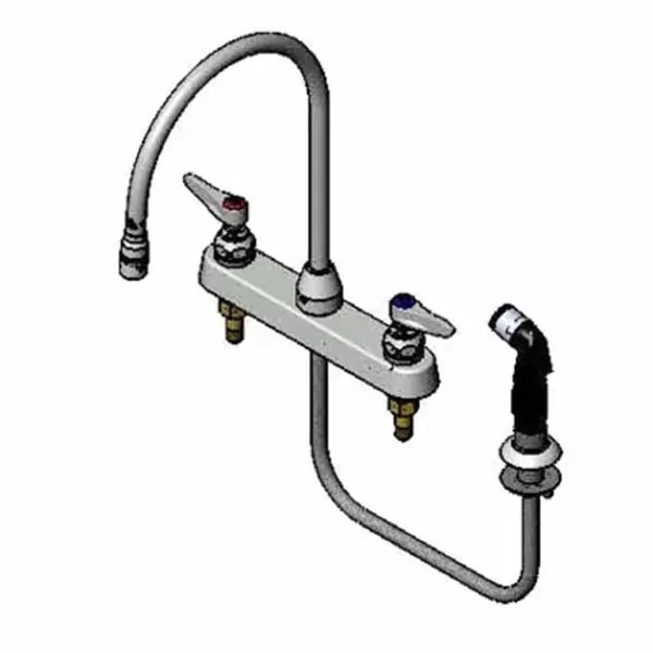 T&S B-1174 8" Deck Mount Lavatory Faucet with 8" Swing Spout Nozzle — main image