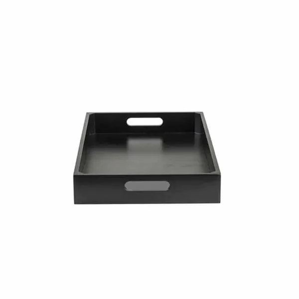 Tablecraft CRATESB11BK Full Size Black Wood Display Crate 2-3/4" Deep — main image