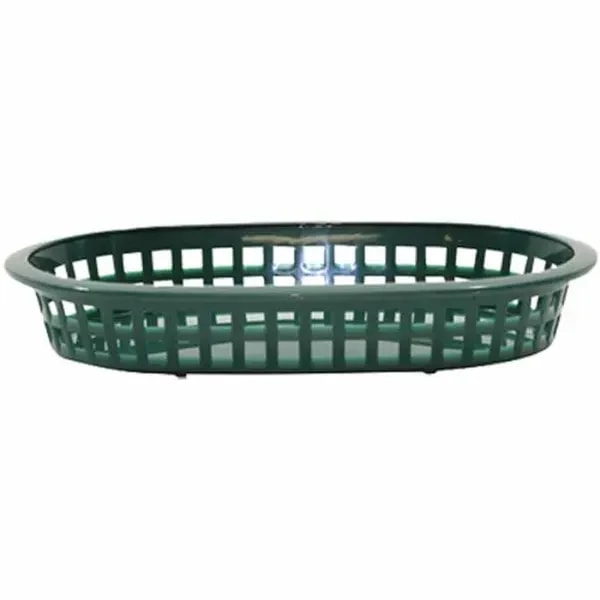 Tablecraft 1073FG A La Carte Green Oval Platter Basket 9-1/4" x 6" x 1-1/2" | Case of 36 — main image