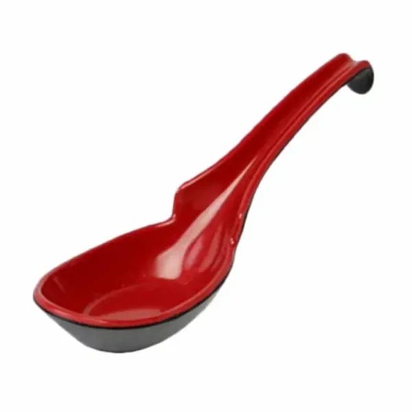 Thunder Group 7100JBR Red/black 1 oz. Melamine Soba/Rice Spoon | Case of 60 — main image