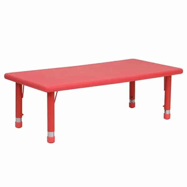 Flash Furniture YU-YCX-001-2-RECT-TBL-RED-GG Red Preschool Activity Table — main image