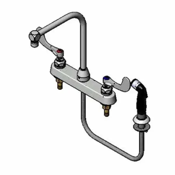 T&S B-1175 8" Deck Mount Workboard Faucet — main image