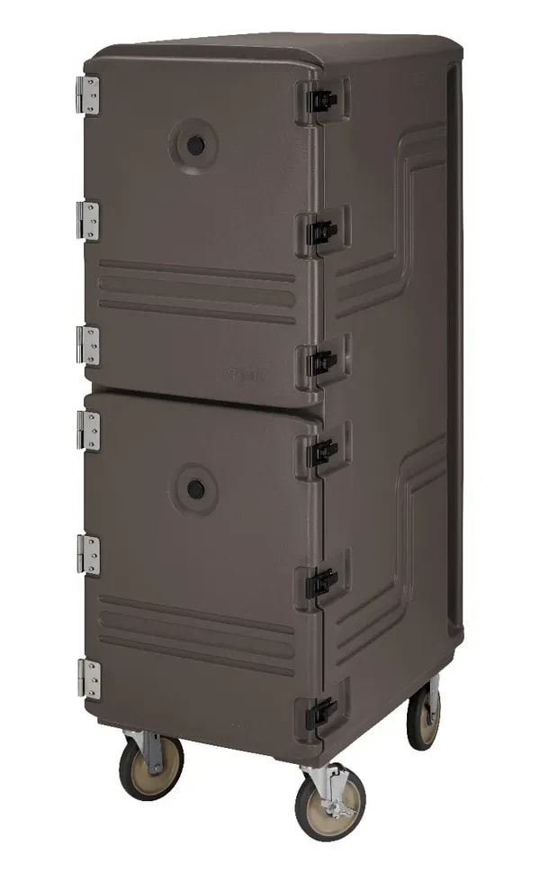 Cambro Camcart 1826DBCSP131 Insulated Dark Brown Front Loader Food Carrier — main image