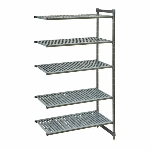 Cambro Camshelving CBA214884V5580 5-Shelf Polypropylene Brushed Graphite Add-On Shelving Unit 48"W X 21"D X 84"H — main image