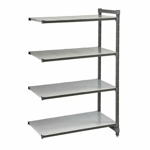 Cambro Camshelving EA245484S4580 4-Shelf Polypropylene Brushed Graphite Add-On Shelving Unit 54"W X 24"D X 84"H — main image
