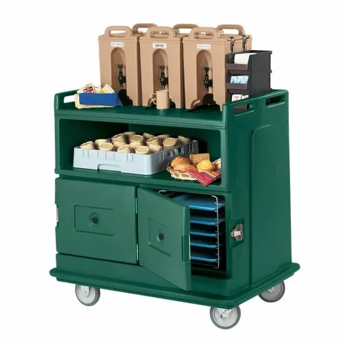 Cambro MDC24192 2-Compartment Granite Green Beverage Service Cart — main image