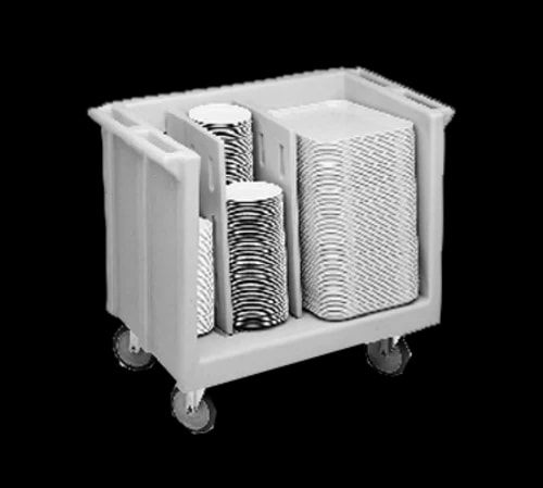 Cambro TDC30615 Polyethylene 2 Charcoal Gray Dish Caddy With 2 Adjustable Dividers — main image