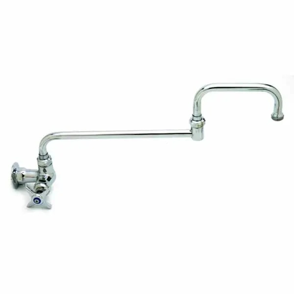 T&S B-0260-CR-177F Single Hole Wall Mount Pantry Faucet 18" Double Jointed Swing Nozzle — main image