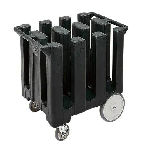 Cambro DC700110 Polyethylene 6 Black Dish Caddy With 6 Dividers — main image