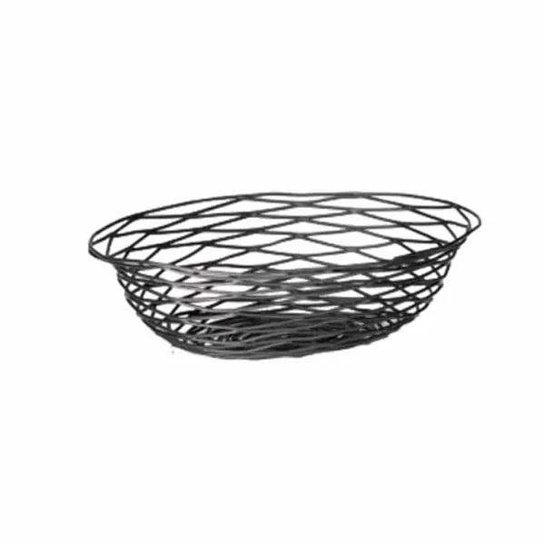 Tablecraft BK17412 Black Metal Artisan Oval Basket 11-3/4" x 9" x 3" — main image
