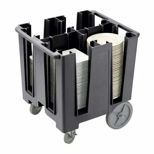 Cambro DCS1125110 Polyethylene 4 Black Dish Caddy With 4 Dividers — main image
