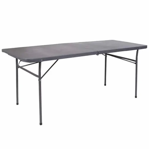 Flash Furniture DAD-LF-183Z-DG-GG 72" x 30" Dark Gray Plastic Top Folding Table — main image
