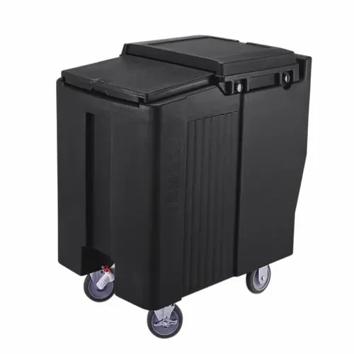 Cambro Slidinglid ICS175T110 175 Lb. Black Mobile Ice Caddy — main image