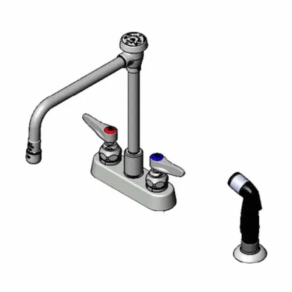 T&S B-1177 Deck Mount Workboard Faucet with rigid Vacuum Breaker — main image