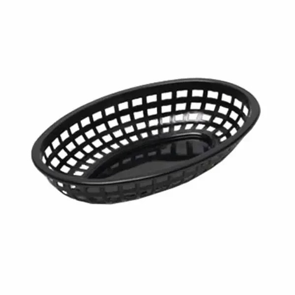 Tablecraft 1074BK Black Oval Platter Basket 9-1/4" x 6" x 1-3/4" | Case of 36 — main image