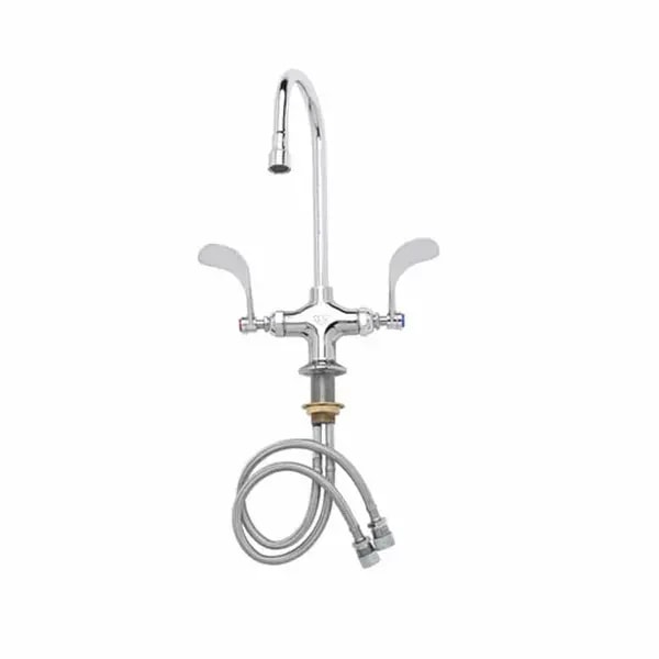 T&S B-0300-VR4 Single Hole Deck Mount Double Pantry Faucet with 5-3/4" Gooseneck Spout — main image