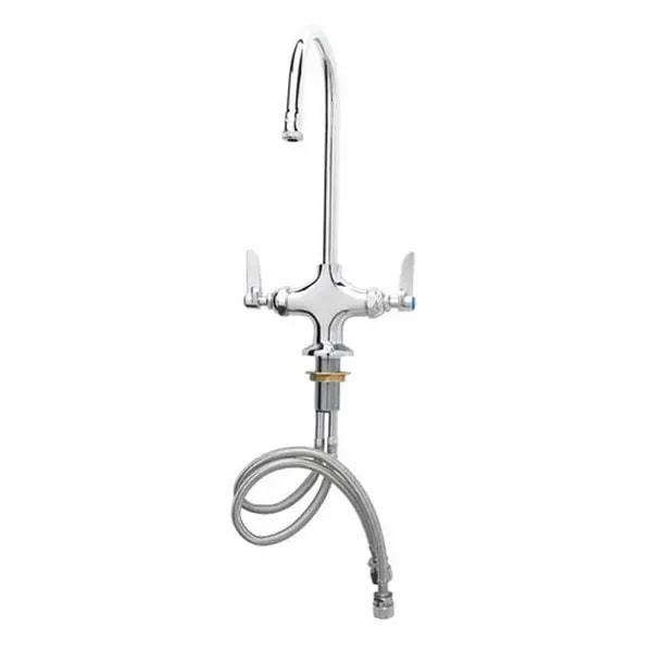T&S B-0300-CR Single Hole Deck Mount Pantry Faucet with 5-3/4" Gooseneck Spout — main image