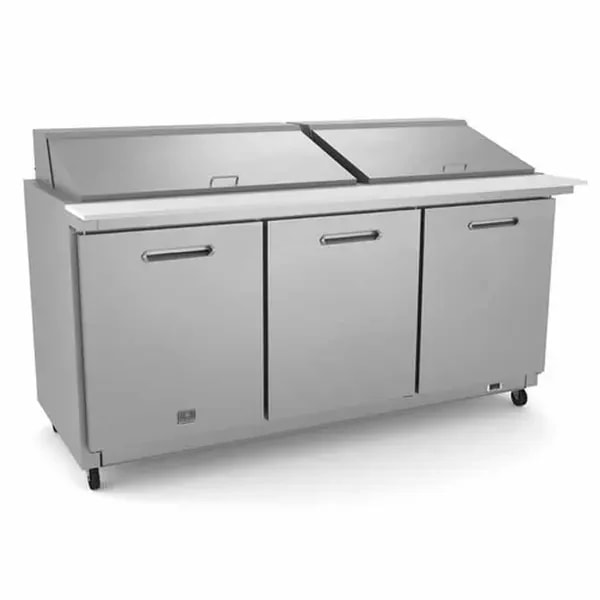 Kelvinator KCHMT70.30 30 Pan 3-Door Mega-Top Sandwich Prep Table 71-5/8"W — main image