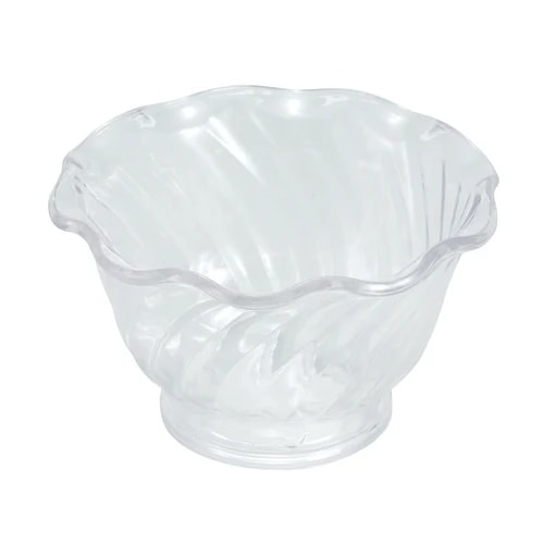 Winco ICC-5C Clear Plastic Ice Cream Dish | Case of 12 — main image