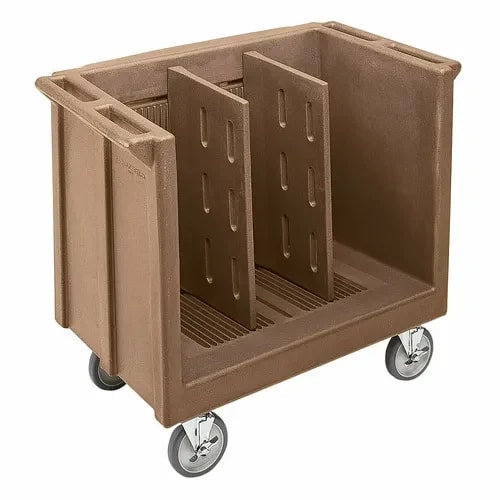 Cambro TDC30157 Polyethylene 2 Coffee Beige Dish Caddy With 2 Adjustable Dividers — main image