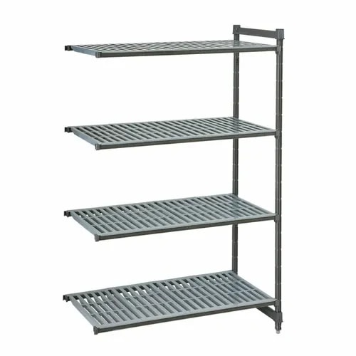 Cambro Camshelving CBA246072V4580 4-Shelf Polypropylene Brushed Graphite Add-On Shelving Unit 60"W X 24"D X 72"H — main image