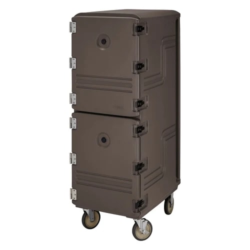 Cambro Camcart 1826DBC131 Insulated Dark Brown Front Loader Food Carrier — main image