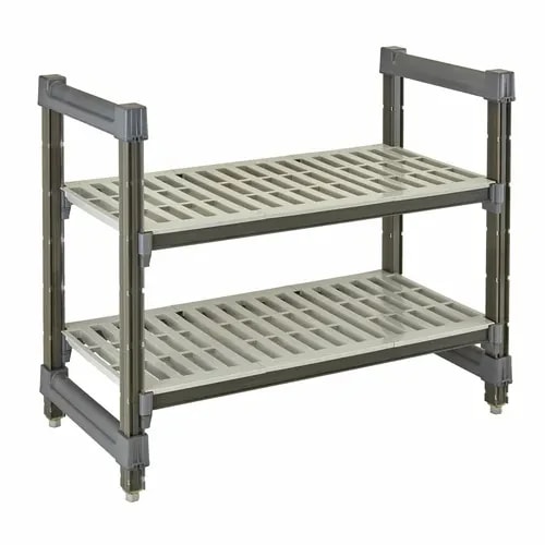 Cambro Camshelving ESU184830V2580 2-Shelf Polypropylene Brushed Graphite Shelving Kit 48"W X 18"D X 30"H — main image