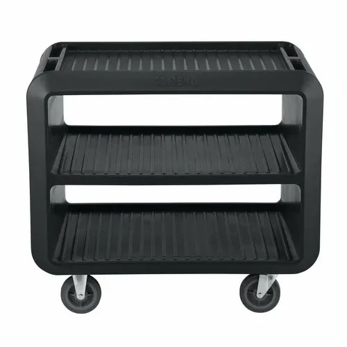Cambro SC337110 3-Shelf 600 Lb. Capacity Black Utility Bus Cart — main image