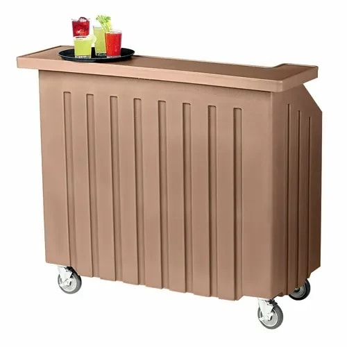 Cambro Cambar BAR540194 Granite Sand Portable Bar 5-Bottle Speed Rail Portable Bar 54"W X 25-7/8"D X 46-1/8"H — main image