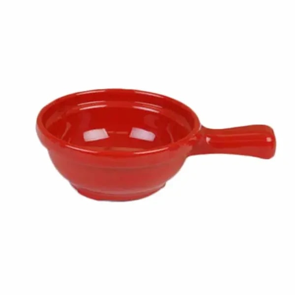 Thunder Group CR305PR Pure Red 10 oz. Melamine Soup Bowl with Handle | Case of 12 — main image