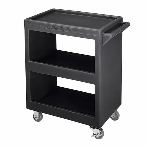 Cambro BC225110 3-Shelf 350 Lb. Capacity Black Utility Bus Cart — main image