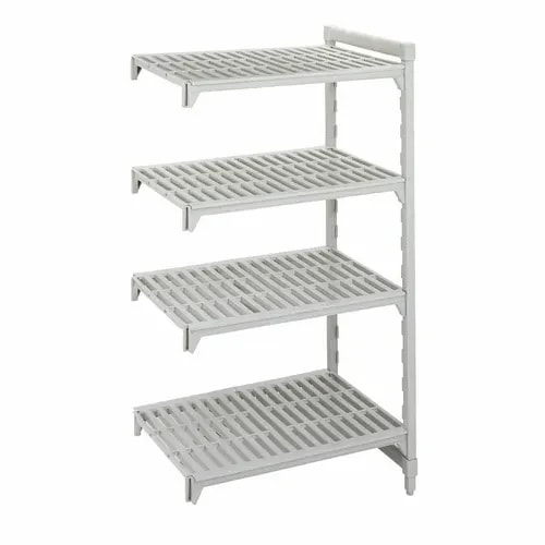 Cambro Camshelving CPA183084V4PKG 4-Shelf Polypropylene-Covered Steel Posts Speckled Gray Shelving Kit 30"W X 18"D X 84"H — main image