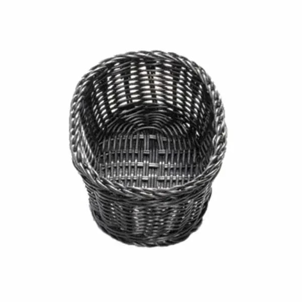 Tablecraft M2474 Oval Black Woven Ridal Basket 9-1/4" x 6-1/4" x 3-1/4 | Case of 12 — main image
