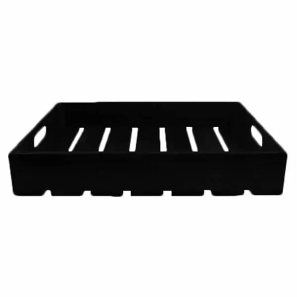 Tablecraft CRATE124BK Half Size Black Wood Display Crate 4-1/4" Deep — main image