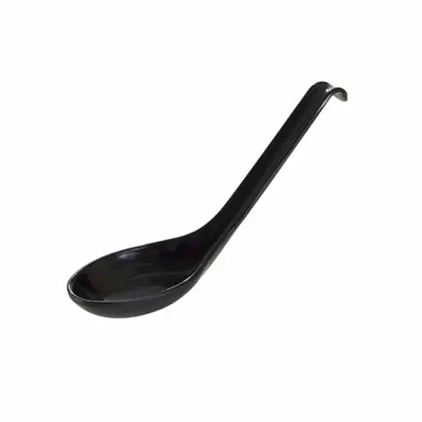 Thunder Group 7200BK Classic Black 5/8 oz. Melamine Soup Spoon | Case of 60 — main image