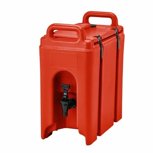 Cambro Camtainer 250LCD158 2-1/2 Gallon Insulated Hot Red Beverage Dispenser — main image
