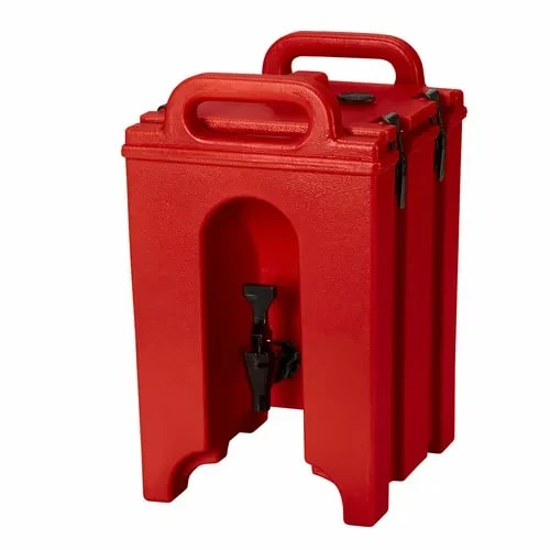Cambro Camtainer 100LCD158 1-1/2 Gallon Insulated Hot Red Beverage Dispenser — main image