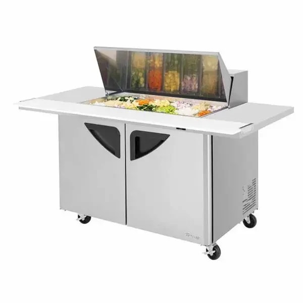 Turbo-Air TST-48SD-18-E-N 18 Pan 2-Door Mega-Top Sandwich Prep Table with Extended Top 72-5/8"W — main image