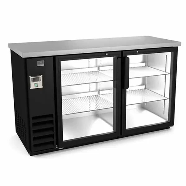 Kelvinator KCHBB60G Stainless Steel Top Back Bar Cooler with Glass Doors 61"W — main image