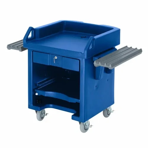 Cambro Versa VCSWR186 Navy Blue Cash Register Cart 52-3/4"W — main image
